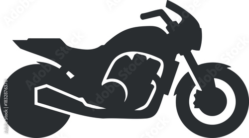 Stylish silhouette vector illustration of a motorcycle design for branding and automotive projects