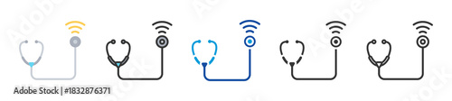 wireless medical devices icon set multi style various collection