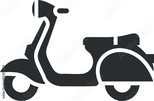 Stylish black silhouette vector illustration of a scooter for urban transportation and mobility design projects