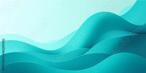 Abstract blue vector background with flowing wavy lines and liquid ocean texture design