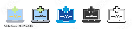 medical simulator icon set multi style various collection