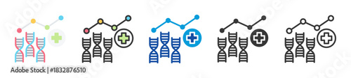 medical data analysis icon set multi style various collection