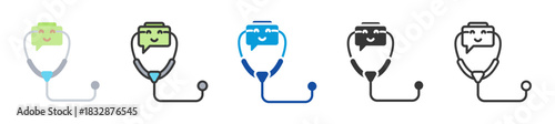 health chatbots icon set multi style various collection