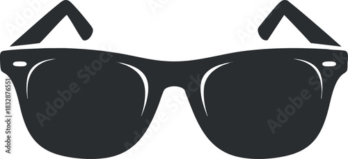 Stylish black silhouette vector illustration of sunglasses, perfect for fashion branding and design projects