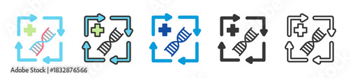 regenerative medicine icon set multi style various collection