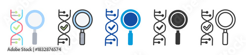 dna testing icon set multi style various collection