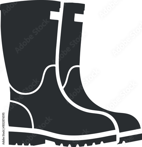 Stylish silhouette vector illustration of a modern boot design suitable for outdoor activities and fashion branding