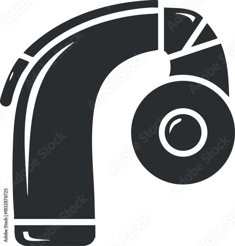 Modern black vector illustration of a plumbing pipe fitting design for construction and engineering projects