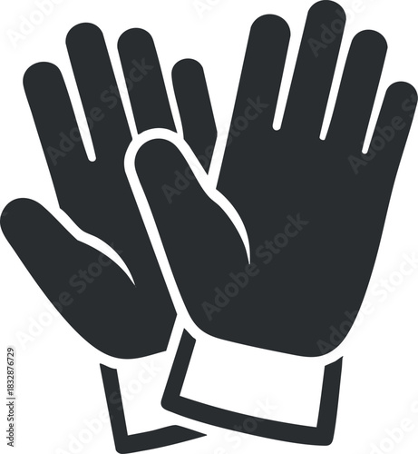 Modern flat design vector illustration of protective gloves for safety, health, and hygiene applications.