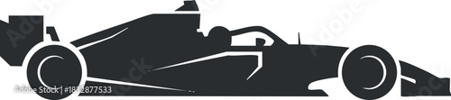 Stylized silhouette vector illustration of a racing car, ideal for motorsport-themed designs and branding projects