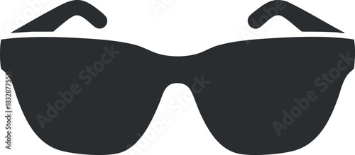 Stylish black vector illustration of sunglasses, perfect for fashion and accessory design projects.