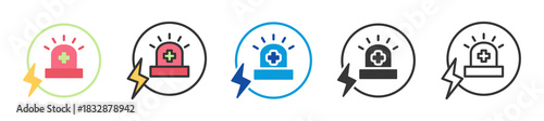 emergency response icon set multi style various collection