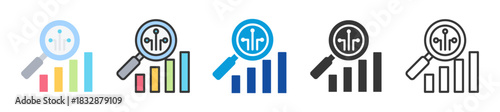 intelligence analysis icon set multi style various collection