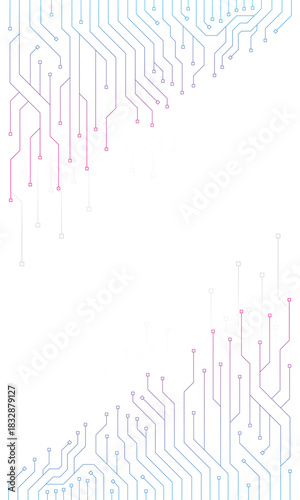 Futuristic Gradient Circuit Lines Background Tech Digital Network Design