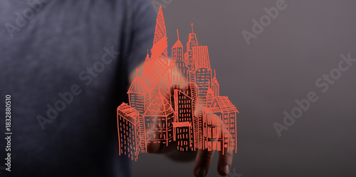 Modern cityscape sketch in ...