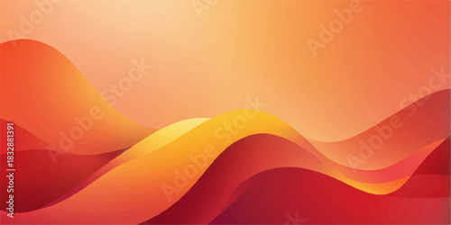 Abstract orange wave vector illustration with a summer sun gradient and wavy desert texture design