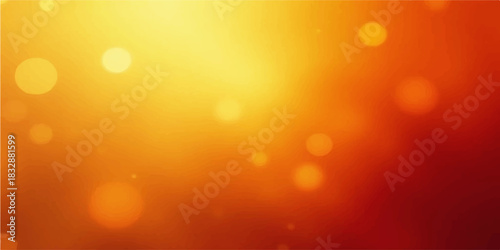 Bright golden sun bokeh lights on an abstract orange summer holiday background