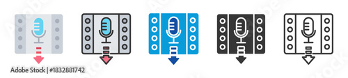 podcast download icon set multi style various collection