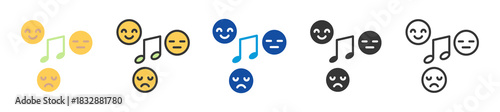 theme music icon set multi style various collection