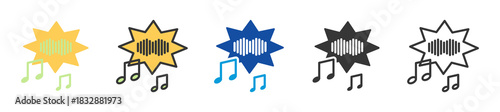 sound effect icon set multi style various collection