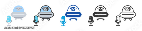 fiction podcast icon set multi style various collection
