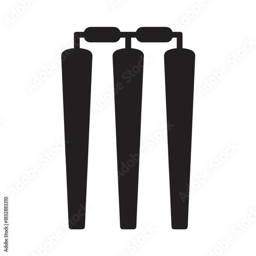 Cricket wickets icon simple flat vector design element isolated on white background