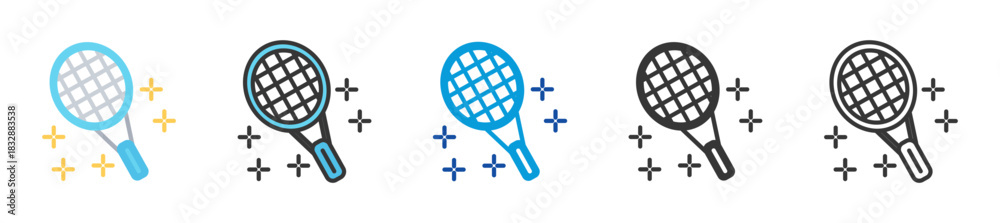 Obraz premium racket icon set multi style various collection