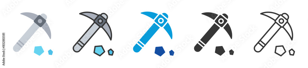 Fototapeta premium ice axe icon set multi style various collection