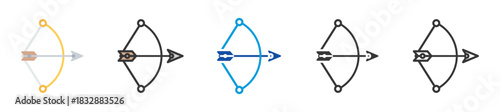 bow and arrow icon set multi style various collection