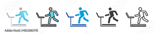 treadmill icon set multi style various collection