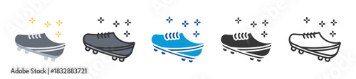 football shoes icon set multi style various collection