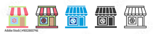 sport equipment store icon set multi style various collection