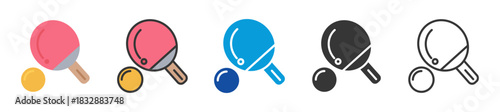 table tennis icon set multi style various collection