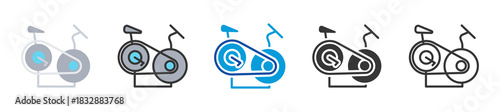 static bicycle icon set multi style various collection