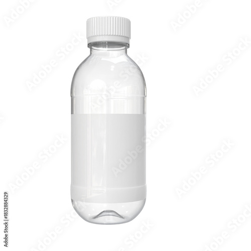 3D Render a plastic bottle with a white cap