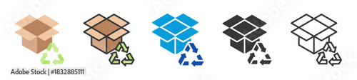 sustainable packaging icon set multi style various collection