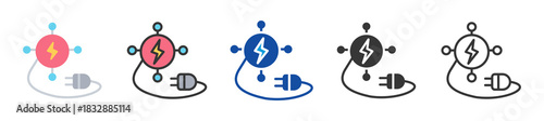 alternative energy icon set multi style various collection