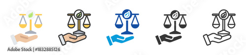 environmental justice icon set multi style various collection