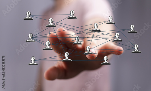 Hand reaching out to connec...