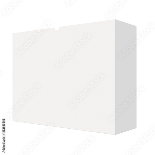 3D Render a white box with a window on a white background