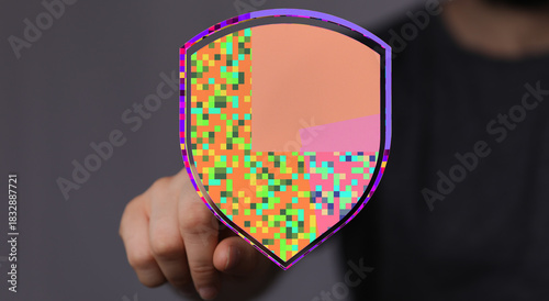 An abstract colorful shield...