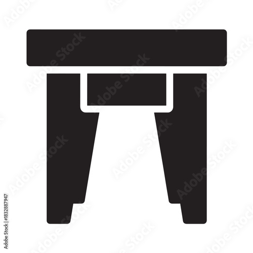 Minimalist stool icon simple flat vector design element isolated on white background for furniture design