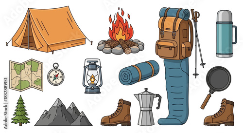 Camping gear and equipment for outdoor adventure