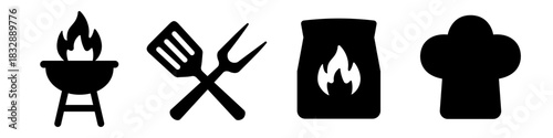 BBQ icon. Barbecue icon set