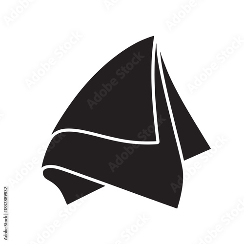 Folded towel vector icon simple flat design element isolated on white background