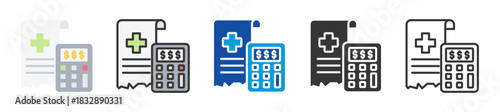 medical expenses icon set multi style various collection