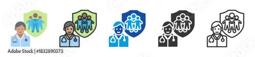 primary care icon set multi style various collection