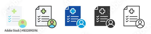 prior authorization icon set multi style various collection