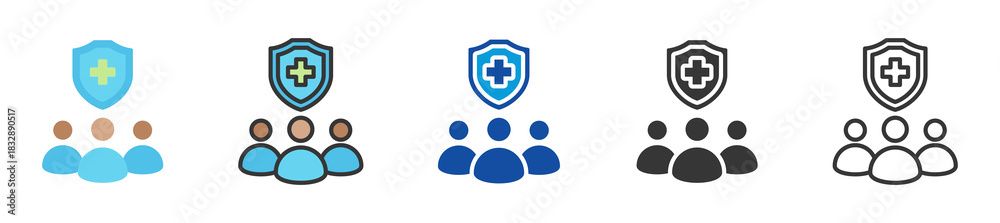 Fototapeta premium group coverage icon set multi style various collection