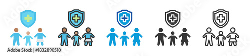 family coverage icon set multi style various collection